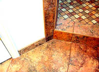 Shower curb glazed bullnose tile